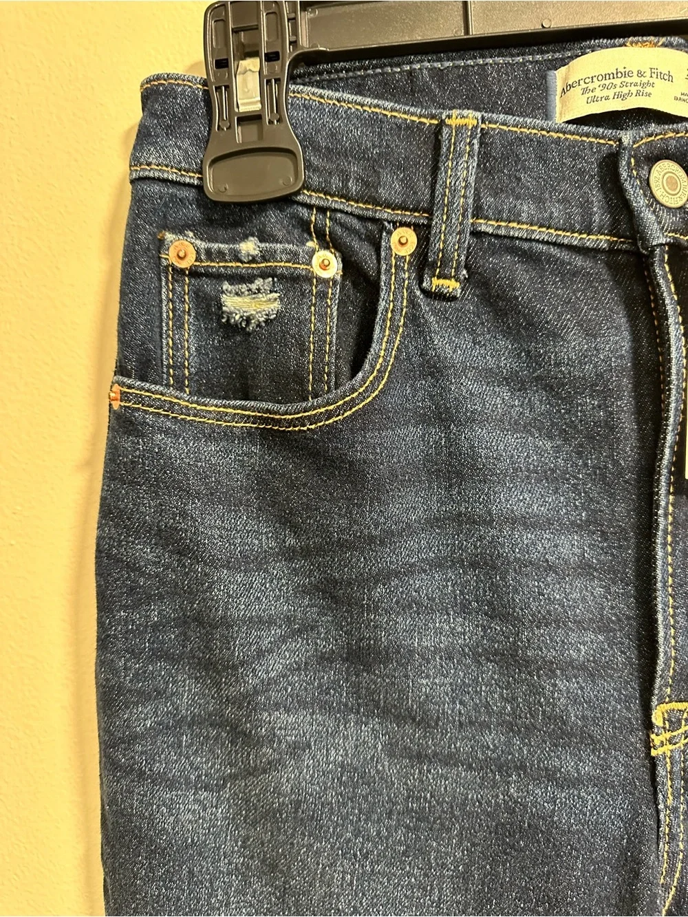Abercrombie & Fitch Women’s 90’s Straight Ultra High Rise Jeans - Dark Wash